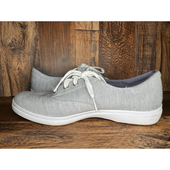 Grasshoppers Memory Foam Sneakers Women's Size 7 Gray Stripe Casual Shoes EUC - Picture 4 of 11